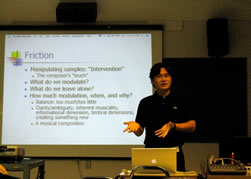 Tae Hong Park presenting his paper “Composition vs. Documentation”