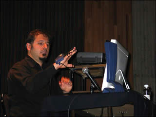 Francisco Colasanto during his Max/MSP workshop